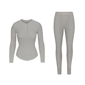 SKIMS Logo Pointelle Set in Chrome